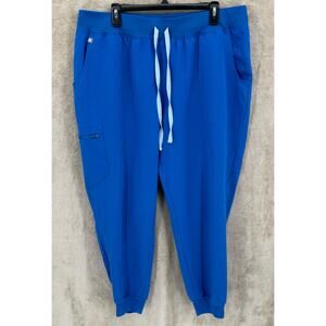 Figs Scrub Pants Womens 3XL Blue Zamora Jogger High Rise Stretch Nurse Doctor